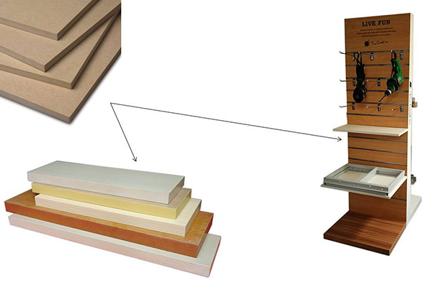 wood slatwall display stand by EVshelfcell