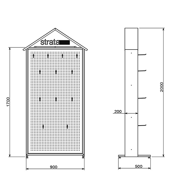 pegboard display stand for gloves