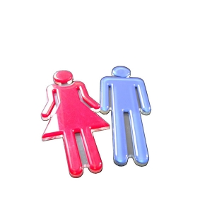 Acrylic toilet sign