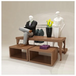 garment store gondola display